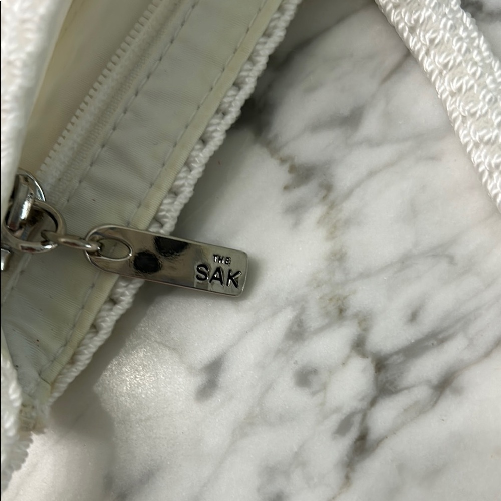The Sak White Crochet Shoulder Bag with Gold Detail - Picture 6 of 9